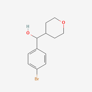 molecular formula C12H15BrO2 B8414731 (4-Bromo-phenyl)-(tetrahydro-pyran-4-yl)-methanol 