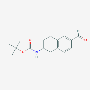 molecular formula C16H21NO3 B8414743 Tert-butyl 6-formyl-1,2,3,4-tetrahydronaphthalen-2-ylcarbamate 