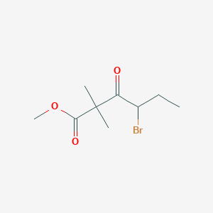 molecular formula C9H15BrO3 B8414807 4-Bromo-2,2-dimethyl-3-oxo-hexanoic Acid Methyl Ester 