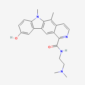 molecular formula C22H24N4O2 B8414823 N-(2-(Dimethylamino)ethyl)-9-hydroxy-5,6-dimethyl-6H-pyrido(4,3-b)carbazole-1-carboxamide CAS No. 156055-46-8