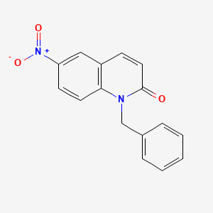 molecular formula C16H12N2O3 B8414830 6-Nitro-N-benzyl-2-quinolone 
