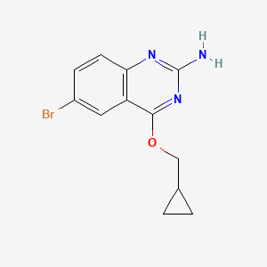 molecular formula C12H12BrN3O B8414873 2-Amino-6-bromo-4-(cyclopropylmethoxy)-quinazoline 