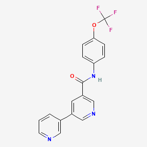 molecular formula C18H12F3N3O2 B8415045 N-(4-(Trifluoromethoxy)phenyl)-[3,3'-bipyridine]-5-carboxamide 
