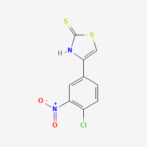 molecular formula C9H5ClN2O2S2 B8415050 4-(4-Chloro-3-nitrophenyl)-2-mercaptothiazole 