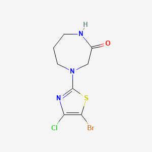 molecular formula C8H9BrClN3OS B8415055 4-(5-Bromo-4-chloro-1,3-thiazol-2-yl)-1,4-diazepan-2-one 