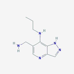 molecular formula C10H15N5 B8415113 6-Aminomethyl-7-propylamino-1H-pyrazolo[4,3-b]pyridine 