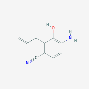 molecular formula C10H10N2O B8415209 2-Amino-5-cyano-6-prop-1-ene-3-yl-phenol 