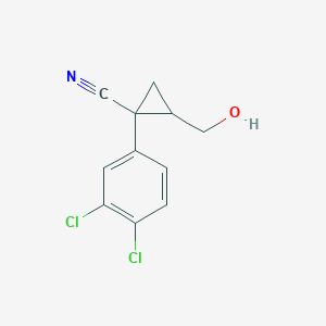 molecular formula C11H9Cl2NO B8415264 1-(3,4-Dichlorophenyl)-2-hydroxymethyl-cyclopropanecarbonitrile 