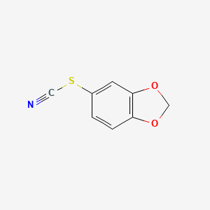 molecular formula C8H5NO2S B8415281 3,4-Methylenedioxyphenyl thiocyanate 
