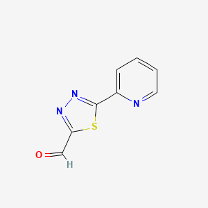 molecular formula C8H5N3OS B8415296 5-(Pyridin-2-yl)-1,3,4-thiadiazole-2-carbaldehyde 