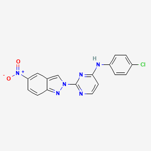 molecular formula C17H11ClN6O2 B8415304 (4-Chloro-phenyl)-[2-(5-nitro-indazol-2-yl)-pyrimidin-4-yl]-amine 