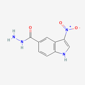 molecular formula C9H8N4O3 B8415337 3-nitro-1H-indole-5-carbohydrazide 