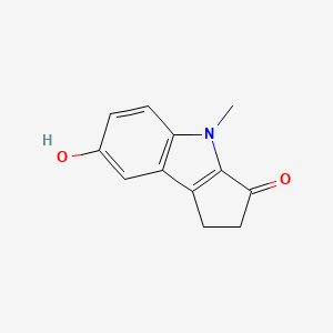 molecular formula C12H11NO2 B8415358 1,4-dihydro-7-hydroxy-4-methylcyclopent[b]indol-3(2H)-one 
