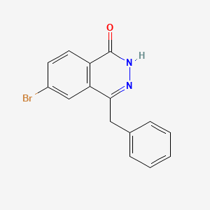 molecular formula C15H11BrN2O B8415423 4-Benzyl-6-bromo-2H-phthalazin-1-one 