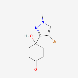 molecular formula C10H13BrN2O2 B8415481 4-(4-bromo-1-methyl-1H-pyrazol-3-yl)-4-hydroxy-cyclohexanone 