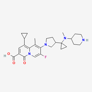 molecular formula C27H35FN4O3 B8415603 1-cyclopropyl-7-fluoro-9-methyl-8-[(3R)-3-[1-[methyl(piperidin-4-yl)amino]cyclopropyl]pyrrolidin-1-yl]-4-oxoquinolizine-3-carboxylic acid 