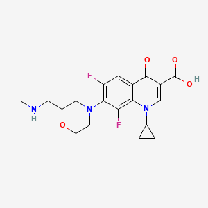 3-Quinolinecarboxylic acid, 1,4-dihydro-1-cyclopropyl-6,8-difluoro-7-(2-((methylamino)methyl)-4-morpholinyl)-4-oxo-