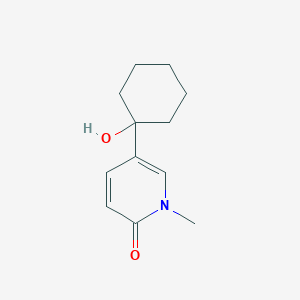 molecular formula C12H17NO2 B8415682 5-(1-Hydroxycyclohexyl)-1-methyl-2(1H)-pyridinone 