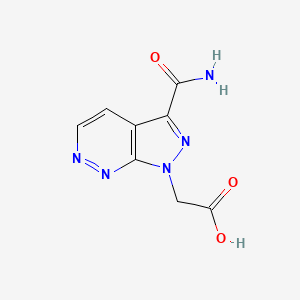 molecular formula C8H7N5O3 B8415731 2-(3-Carbamoyl-1H-pyrazolo[3,4-c]pyridazin-1-yl)acetic acid 