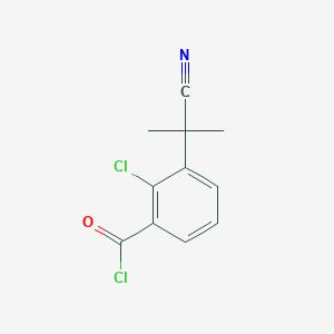molecular formula C11H9Cl2NO B8415745 2-Chloro-3-(1-cyano-1-methylethyl)benzoyl chloride 