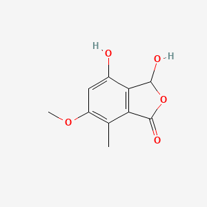 molecular formula C10H10O5 B8415781 (RS)-3,4-dihydroxy-6-methoxy-7-methyl-1,3-dihydro-isobenzofuran-1-one 