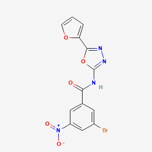 molecular formula C13H7BrN4O5 B8415829 3-bromo-N-[5-(2-furyl)-1,3,4-oxadiazol-2-yl]-5-nitrobenzenecarboxamide 