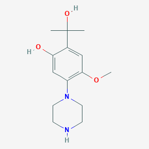 2-(1-Hydroxy-1-methyl-ethyl)4-methoxy-5-piperazin-1-yl-phenol