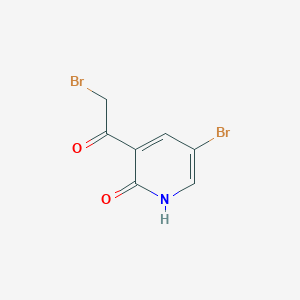 molecular formula C7H5Br2NO2 B8415859 2-Bromo-1-(5-bromo-2-hydroxypyridin-3-yl)ethanone 