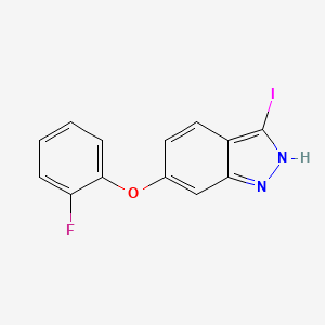 molecular formula C13H8FIN2O B8415864 1h-Indazole,6-(2-fluorophenoxy)-3-iodo- 