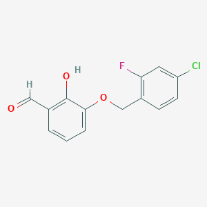 molecular formula C14H10ClFO3 B8415885 3-(4-Chloro-2-fluoro-benzyloxy)-2-hydroxy-benzaldehyde 