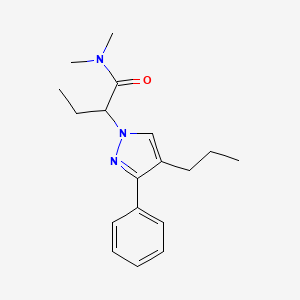 molecular formula C18H25N3O B8415927 alpha-ethyl-N,N-dimethyl-3-phenyl-4-propylpyrazole-1-acetamide 