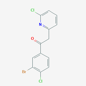 molecular formula C13H8BrCl2NO B8415973 1-(3-Bromo-4-chlorophenyl)-2-(-6-chloro-2-pyridinyl)ethanone 