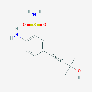 molecular formula C11H14N2O3S B8415979 2-Amino-5-(3-hydroxy-3-methylbut-1-ynyl)benzenesulfonamide 