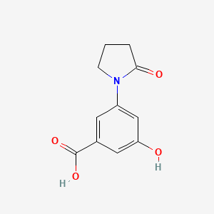 molecular formula C11H11NO4 B8415984 3-Hydroxy-5-(2-oxopyrrolidin-1-yl)benzoic acid 