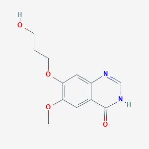 molecular formula C12H14N2O4 B8416007 7-(3-Hydroxypropoxy)-6-methoxy-4-quinazolone 