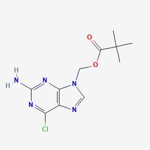 molecular formula C11H14ClN5O2 B8416020 2-Amino-6-chloropurin-9-yl-methyl 2,2-dimethylpropionate 
