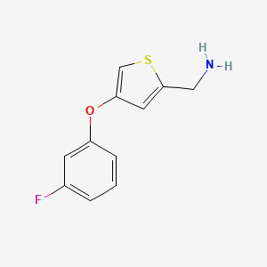 molecular formula C11H10FNOS B8416026 C-(4-(3-Fluorophenoxy)thiophen-2-yl)methylamine 