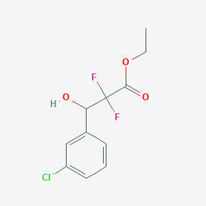 molecular formula C11H11ClF2O3 B8416054 Ethyl 3-(3-chlorophenyl)-3-hydroxy-2,2-difluoropropionate 
