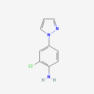 molecular formula C9H8ClN3 B8416122 2-chloro-4-(1H-pyrazol-1-yl)aniline 