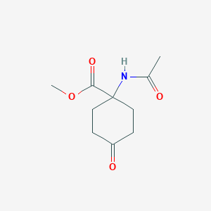 molecular formula C10H15NO4 B8416150 Methyl 1-acetamido-4-oxocyclohexanecarboxylate 
