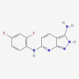 molecular formula C12H9F2N5 B8416230 N6-(2,4-difluorophenyl)-1H-pyrazolo[3,4-b]pyridine-3,6-diamine 