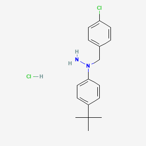 molecular formula C17H22Cl2N2 B8416232 1-(4-Chlorobenzyl)-1-(4-tert-butylphenyl)hydrazine hydrochloride CAS No. 113243-69-9