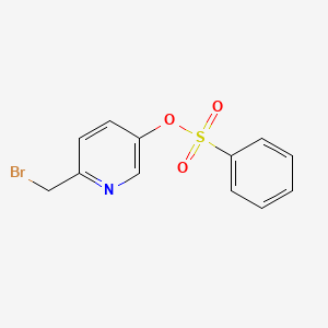 molecular formula C12H10BrNO3S B8416254 5-(Benzenesulfonyloxy)-2-(bromomethyl)pyridine 