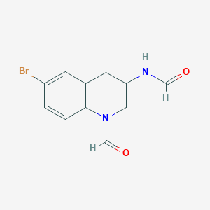 molecular formula C11H11BrN2O2 B8416318 N-(1-formyl-6-bromo-1,2,3,4-tetrahydro-3-quinolyl)formamide 