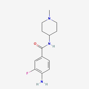 molecular formula C13H18FN3O B8416321 4-amino-3-fluoro-N-(1-methyl-4-piperidyl)benzamide 