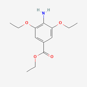molecular formula C13H19NO4 B8416338 4-Amino-3,5-diethoxy-benzoic acid ethyl ester 