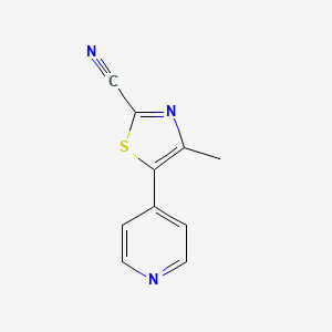 molecular formula C10H7N3S B8416345 2-Cyano-4-methyl-5-(4-pyridinyl)-thiazole 
