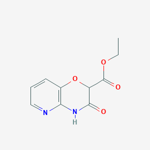 molecular formula C10H10N2O4 B8416359 3,4-Dihydro-3-oxo-2H-pyrido[3,2-b]-1,4-oxazin-2-carboxylic acid ethyl ester 