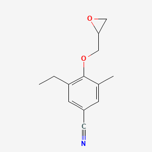 molecular formula C13H15NO2 B8416370 3-Ethyl-5-methyl-4-oxiranylmethoxy-benzonitrile 