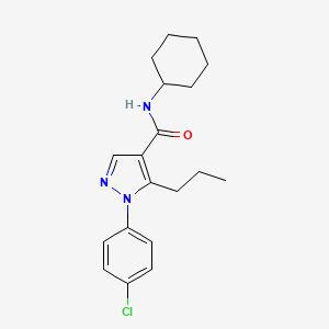 molecular formula C19H24ClN3O B8416409 1-(4-chlorophenyl)-N-cyclohexyl-5-propyl-pyrazole-4-carboxamide 